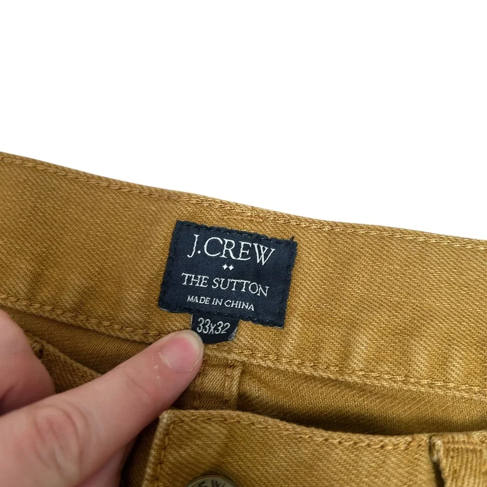 J.Crew The Sutton Straight Fit Pants Mens 33x32 Caramel Brown Chino Trousers